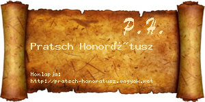 Pratsch Honorátusz névjegykártya